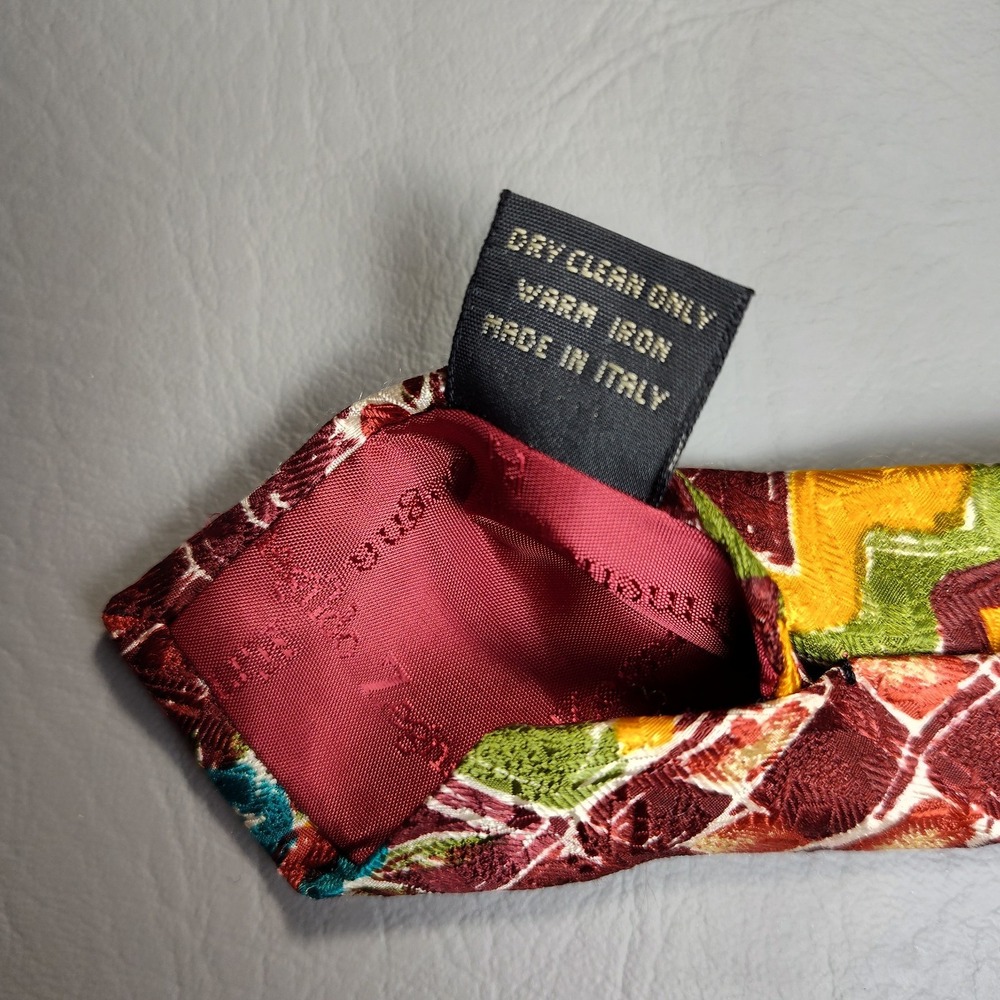Vintage Ermenegildo Zegna Tie Multi Color Floral 100%‎ Silk  58" Made In Italy - Picture 7 of 11